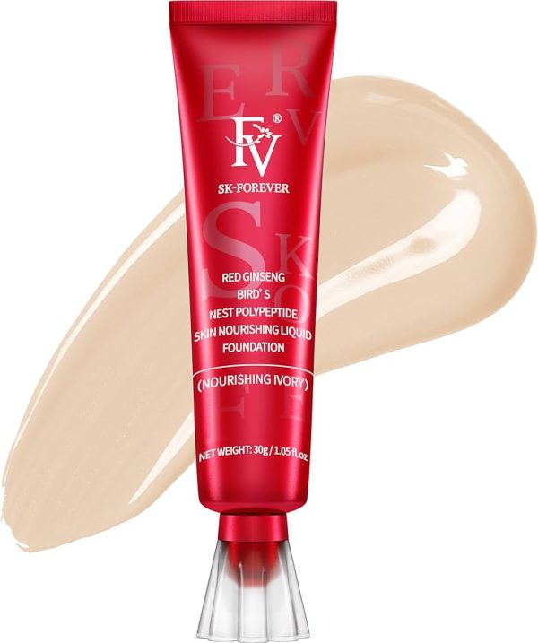 Makeup Fv Foundation Waterproof With Medium Coverage, Oil-free & Long Lasting, Matte orever Foundation For Oily/normal Skin, Forever Liquid Makeup Foundation For Face, 30g Ivory